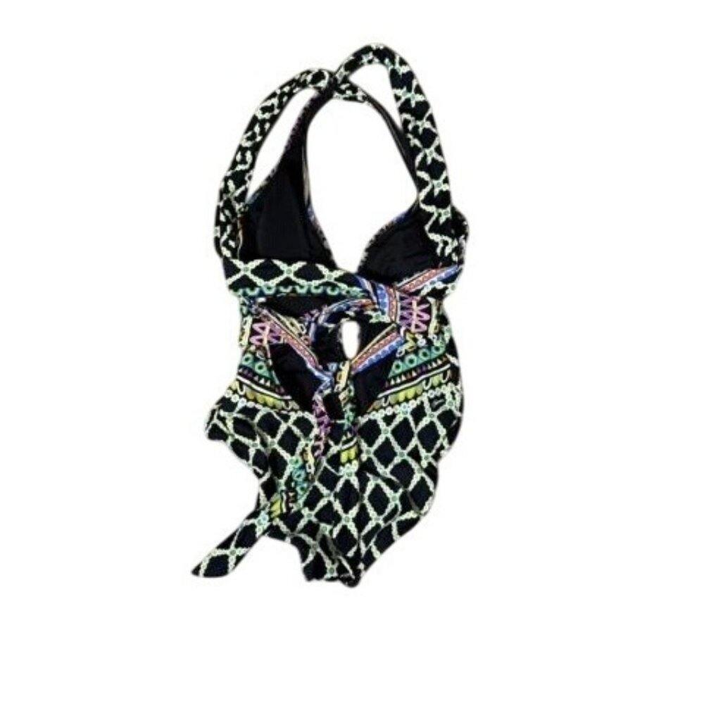 Trina Turk Geometric Print One-Piece Swimsuit W/ Cutout Size 6 Resort Beach - Picture 5 of 11